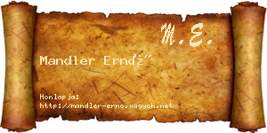 Mandler Ernő névjegykártya